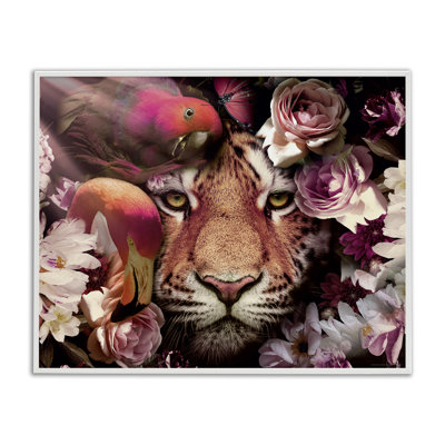 Oiseaux tropicaux et tigre, art giclée par Reinders