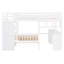 Lit superposé blanc avec bureau intégré et espaces de rangement - Créez une chambre à coucher pleine grandeur élégante sur des tablettes simples pour un environnement de sommeil relaxant