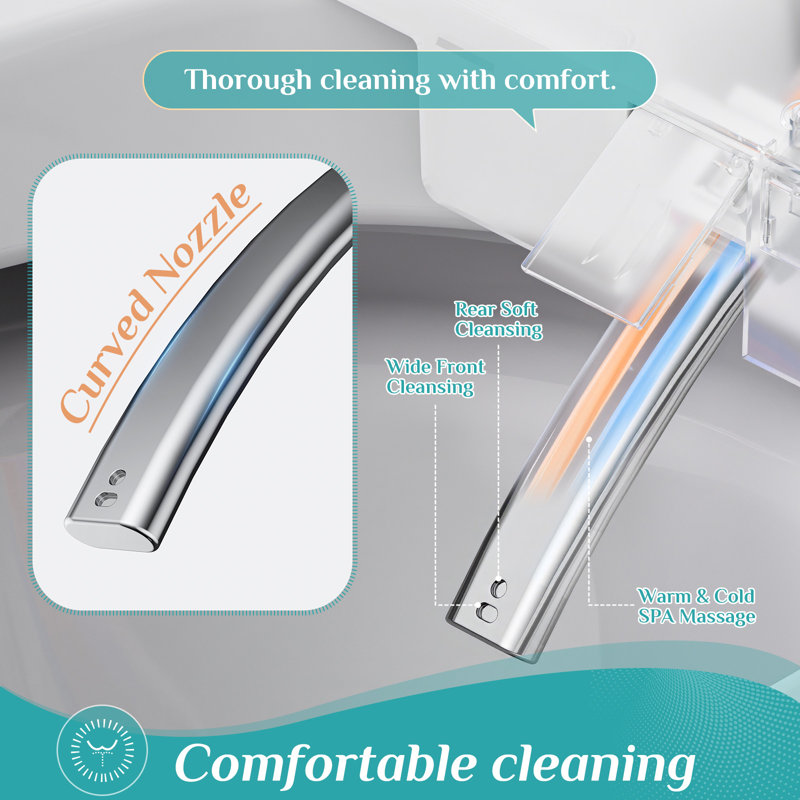 Smart Bidet Toilet 10" Rough-in, Smart Toilet with Auto Open/Close Lid, Bidet Built-in, Instant Warm Water, Elongated Heated Toilet Seat, Dryer, Blackout Flushing and Deodorization