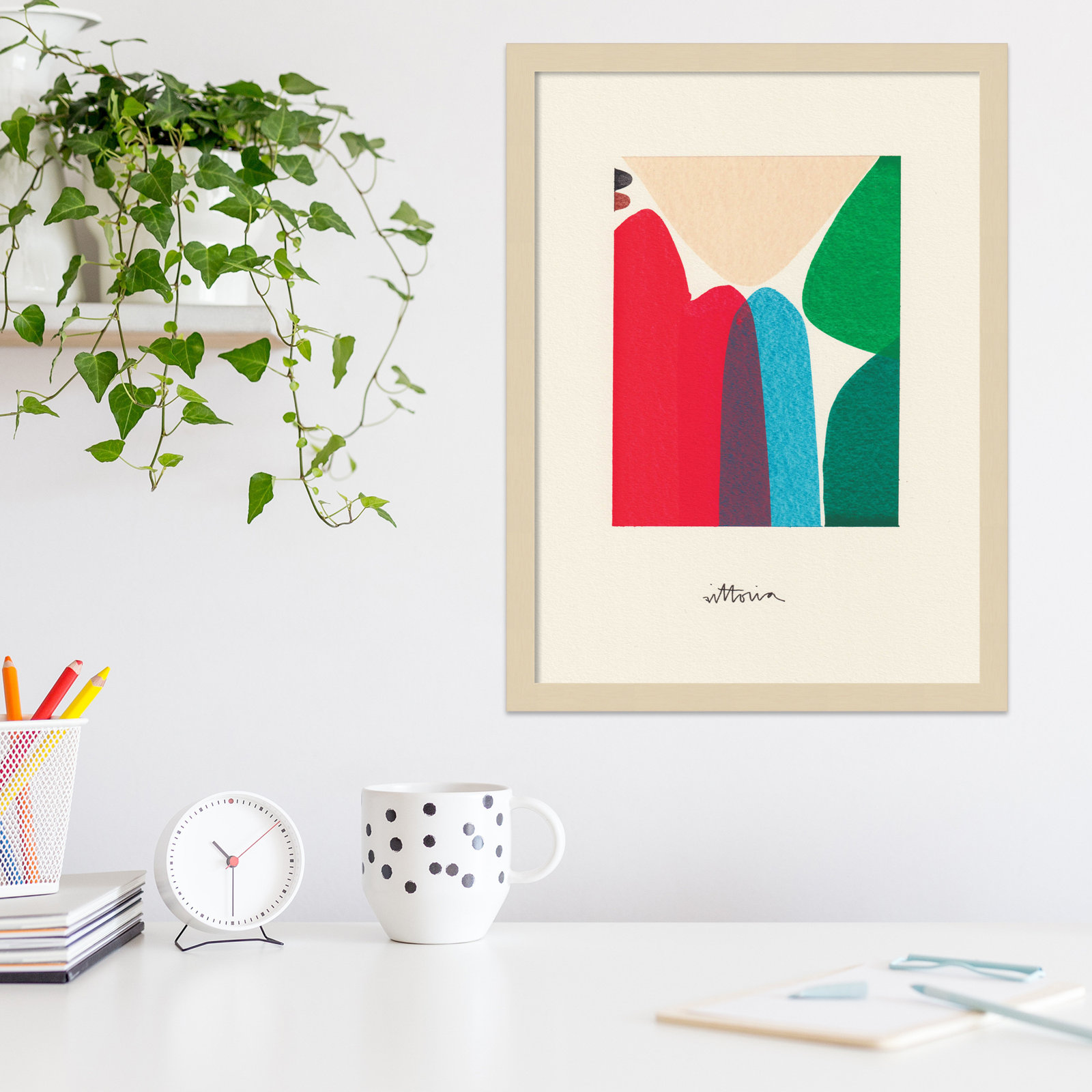 The Mountains We Move In Our Minds by Amber Vittoria, Brown Framed, 16" W x 21" H x 1" D