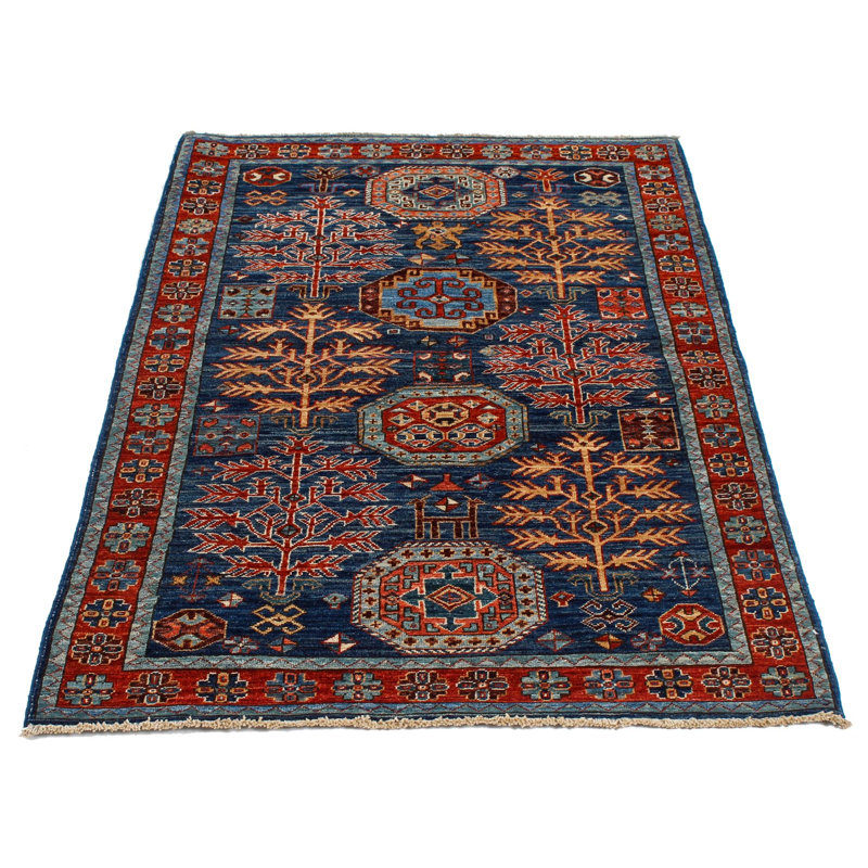 Tapis bleu marine et rouge 3 x 5