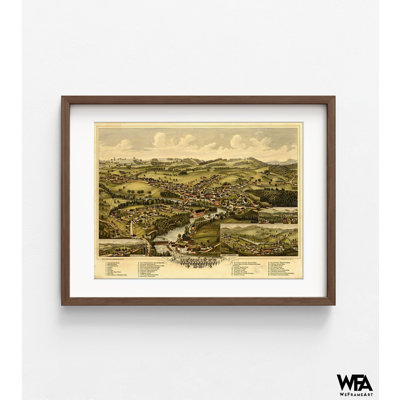 Henniker-New Hampshire 1889, Henniker NH Poster, Old Henniker Map Poster Print, Historic NH State Poster Print, USA History Poster
