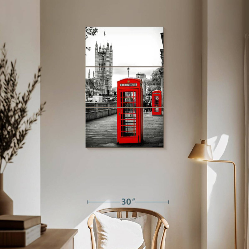 Nicci Red Telephone Booths London, 57" H x 36" W