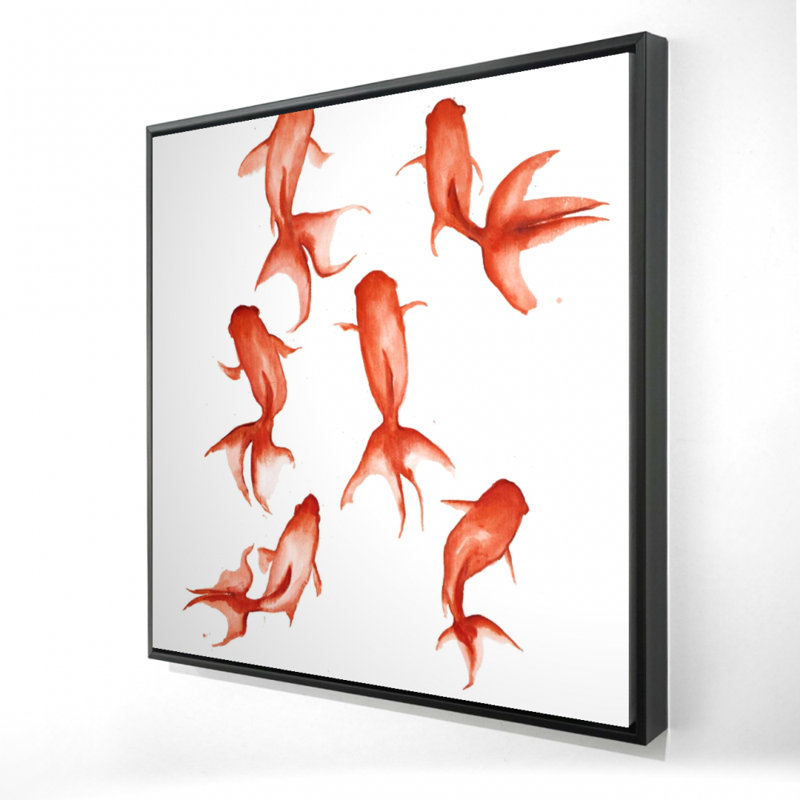 "Petits poissons rouges" sur toile