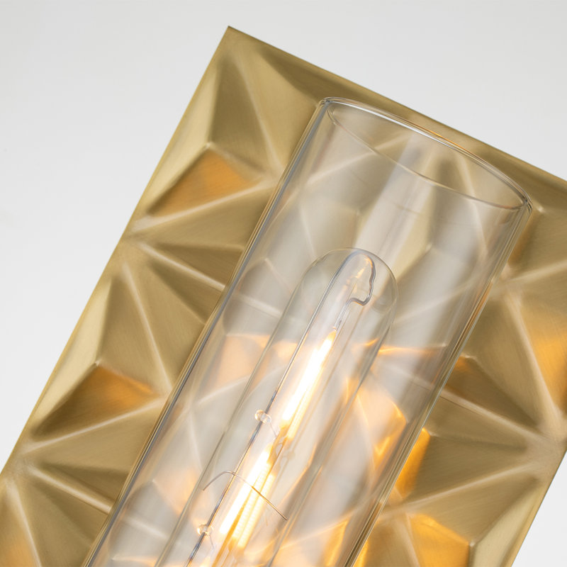 Alpha Iron Metal Armed Wall Sconce, Aged Brass