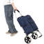 Chariot de magasinage noir pliable noir avec roulettes, sac de magasinage portatif amovible et imperméable Oxford-123260361-123260360