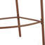 Tabouret de bar d'extérieur en corde de métal, structure au fini teck et coussin beige, ensemble de 4
