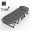 Lit de camp robuste pour adultes avec matelas et oreiller intégrés - Lit pliant portatif pour le camping et les voyages en plein air
