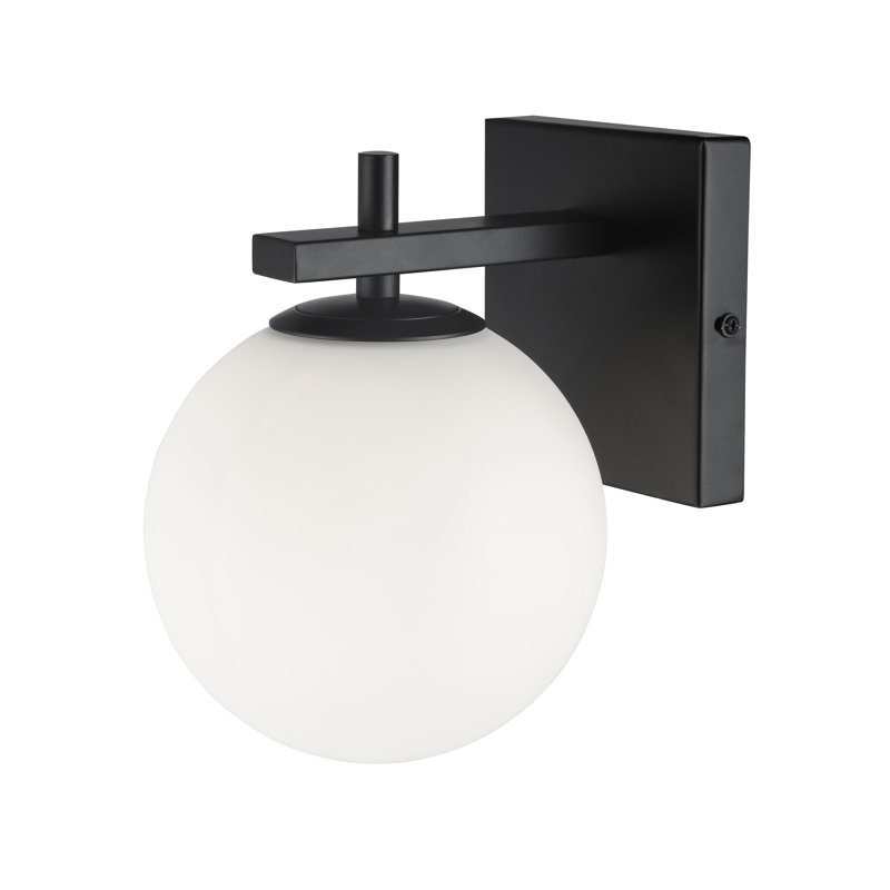 Kache 1 Light Dimmable Armed Sconce, Matte Black