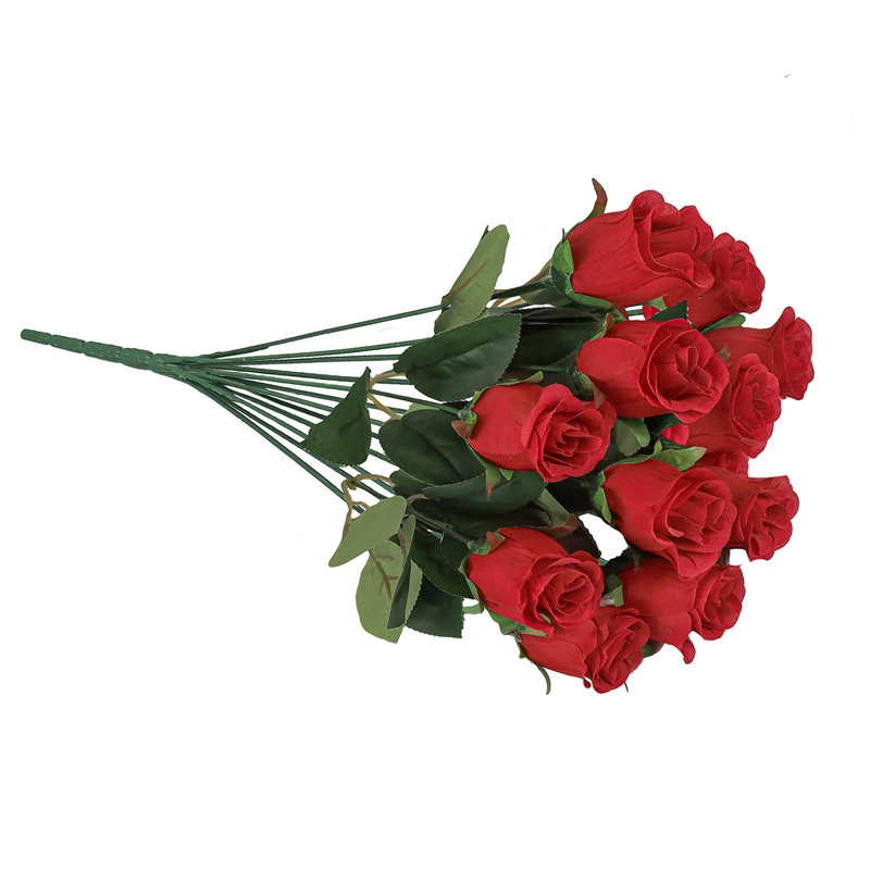 Bouquet de roses artificielles, Rouge