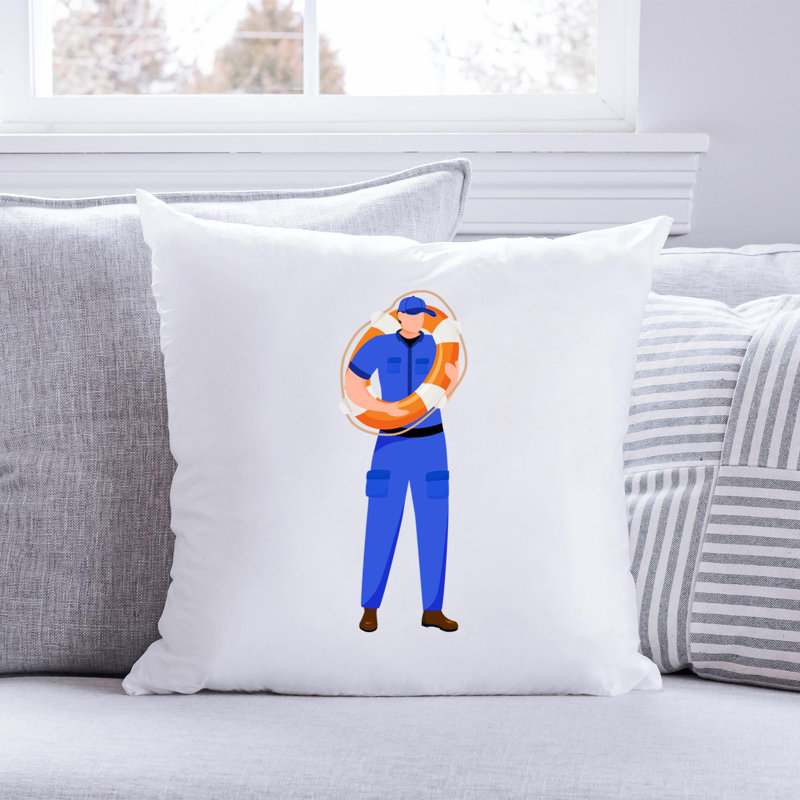 Nautical Sea Life_289 - Throw Pillow Insert Includ Polyester/Polyester Blend Reversible Throw Pillow, 18"H x 18"W