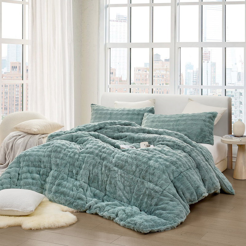 Ensemble d'édredon surdimensionné Chunky Puffy Bunny - Coma, Vert, Édredon pour très grand lit + 2 taies décorativ