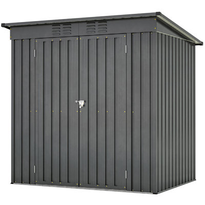 Remise de rangement pour outils toutes saisons 6 pi x 4 pi - noir, météo de jardin noire, ventilation améliorée