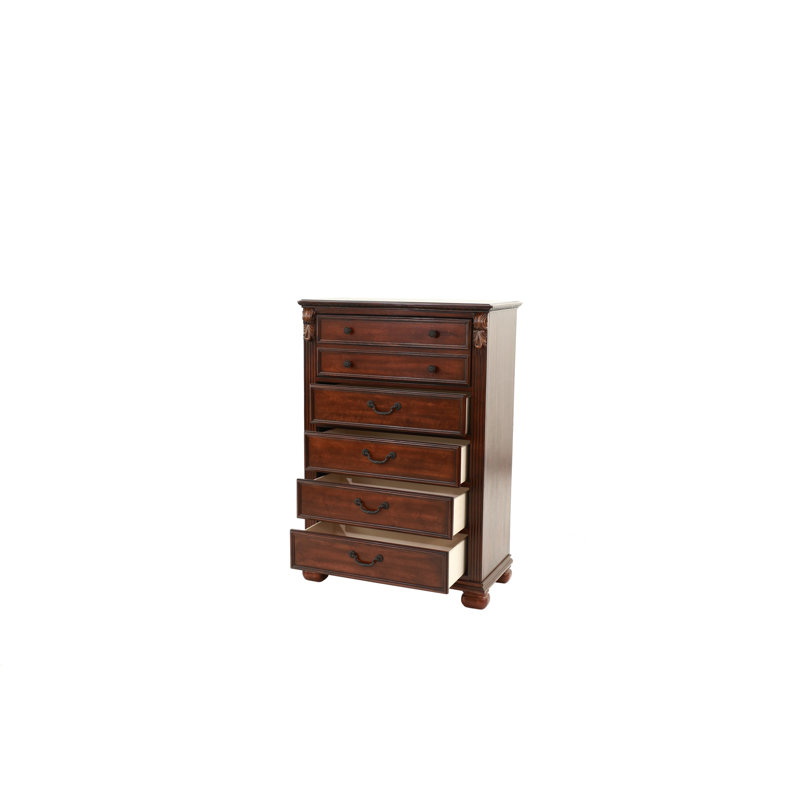 Commode de style chambre à coucher avec tiroirs en cerisier foncé 1 pièce, Cerisier