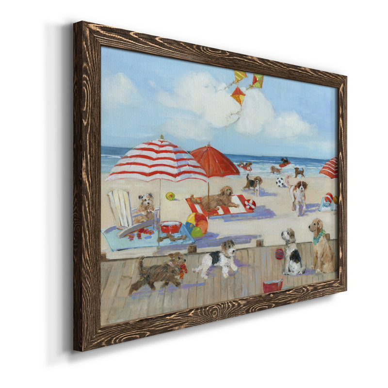 «Beach Bark Park II», reproduction d'art sur toile encadrée, H 31 po x l 44 po x P 1 po, Noyer