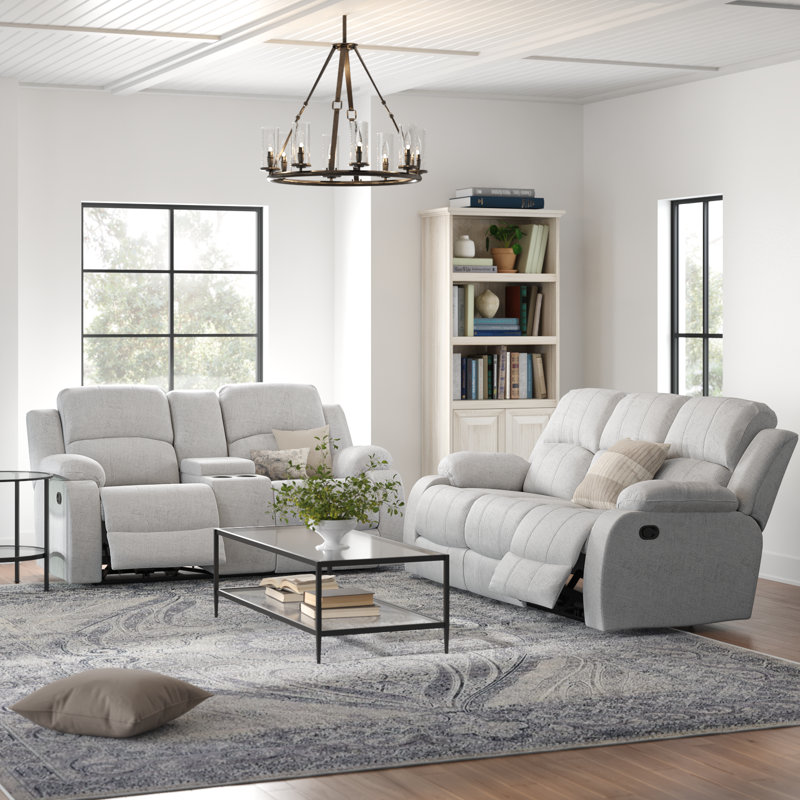 Ensemble de salon inclinable en velours 2 pièces Aricel