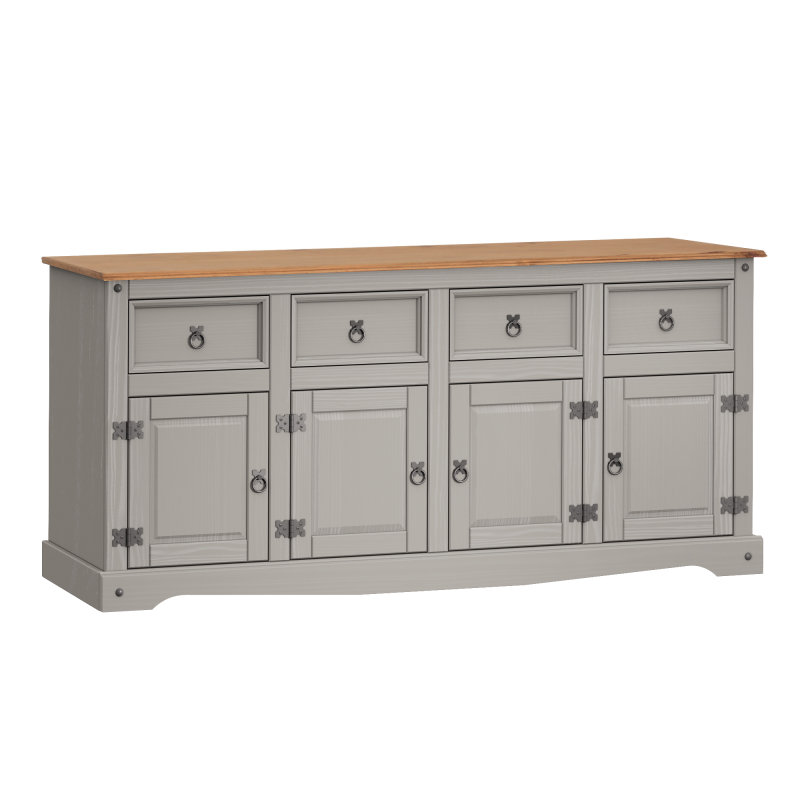 Pocklington 164cm Solid Wood Sideboard, Grey