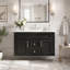 Meuble-lavabo mural 36 po avec lavabo et tiroirs en céramique, meuble-lavabo simple de style français avec charnières à fermeture douce-1884207385
