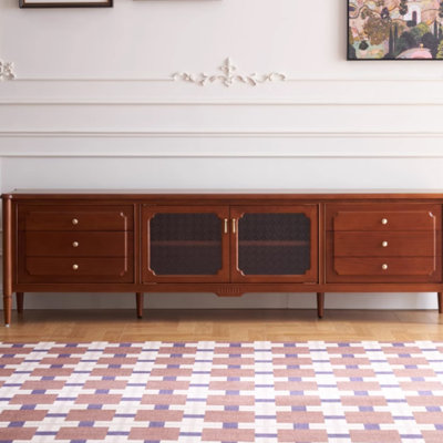 Retro style design sense solid wood TV cabinet
