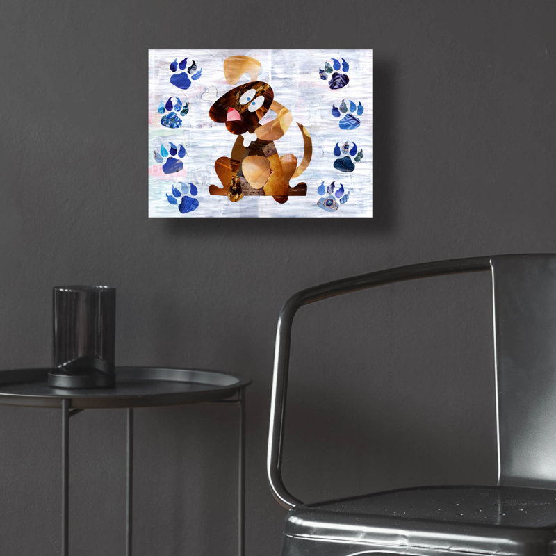 "Chiot" par Artpoptart, H 12 po x l 16 po x P 0,13 po