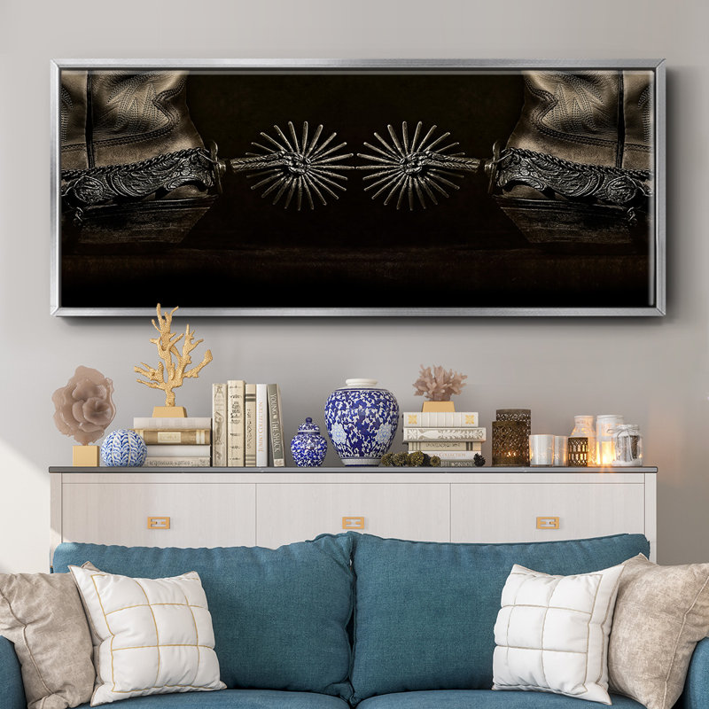 Photography Study Spurs- Framed Canvas, 20" H x 50" W