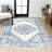 Clarice Inigo Cottage Medallion Blue/Gray Rug-1407830670