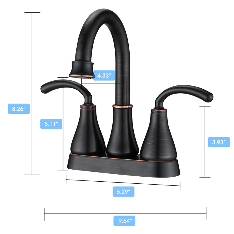 Centerset 2-handle Bathroom Faucet with Drain Assembly, Oil-Rubbed Bronze