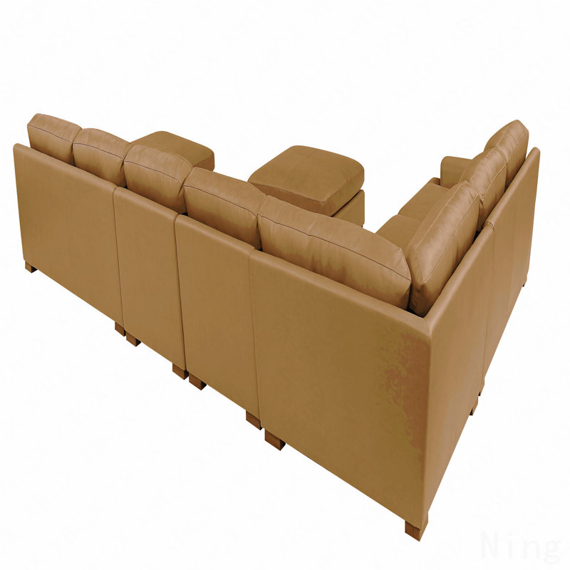 Leather Match Large Seating Modular Sectional