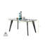 Anders Modern High Gloss Marble Effect Dining Table Set with 6 Luxury Velvet Dining Chairs-91736262-91736260