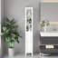 Armoire de rangement pour salle de bain de 66,92 po de hauteur avec tablettes réglables - 1 porte mince autoportante pour la maison, la salle de bain, la cuisine, le salon, blanc