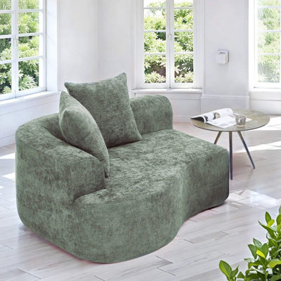 Chaise longue rembourrée incurvée sans siège requise