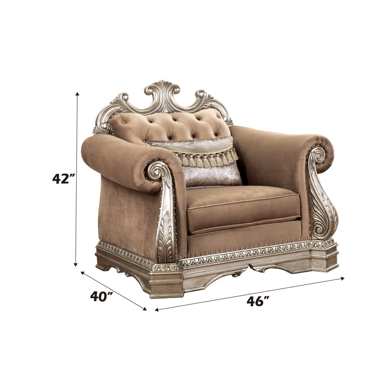 Fauteuil en velours capitonné l 46 po Lititz, 42" H x 46" W x 40" D Duplicate