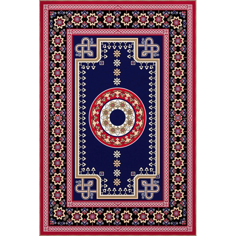Geometric Pink Black Patterned Decorative And Woven Based Washable Carpet, Rectangle 5'2" x 7'7"