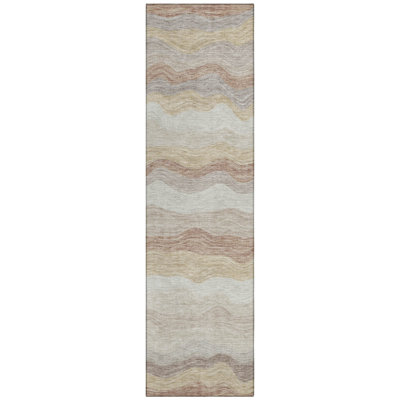 Machine Washable Indoor/Outdoor Lanphear ACN2397 Stripes Rug