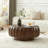 Round  Manufactured Wood Carved Coffee Table With Elegant Sculptural Design-1031049916