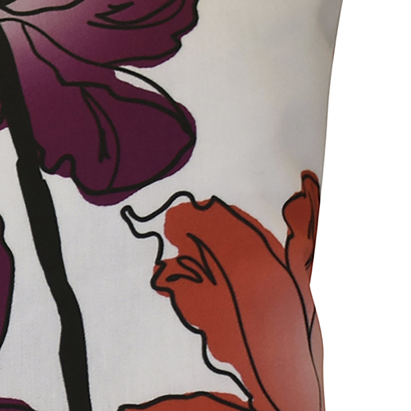 Flora And Fauna Floral Reversible Throw Pillow, 18" H x 18" W x 2" D, Purple