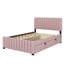 Lit plateforme double en velours avec tiroir gigogne coulissant simple-1875681960