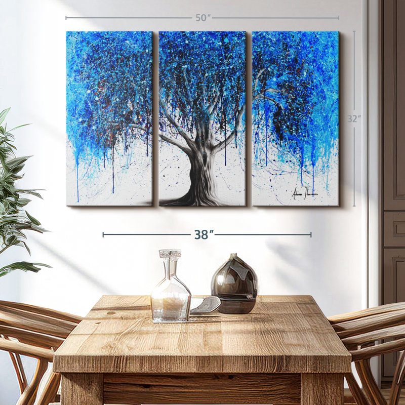 " Blue Moonlight Tree ", 32" H x 50" W x 1.25" D