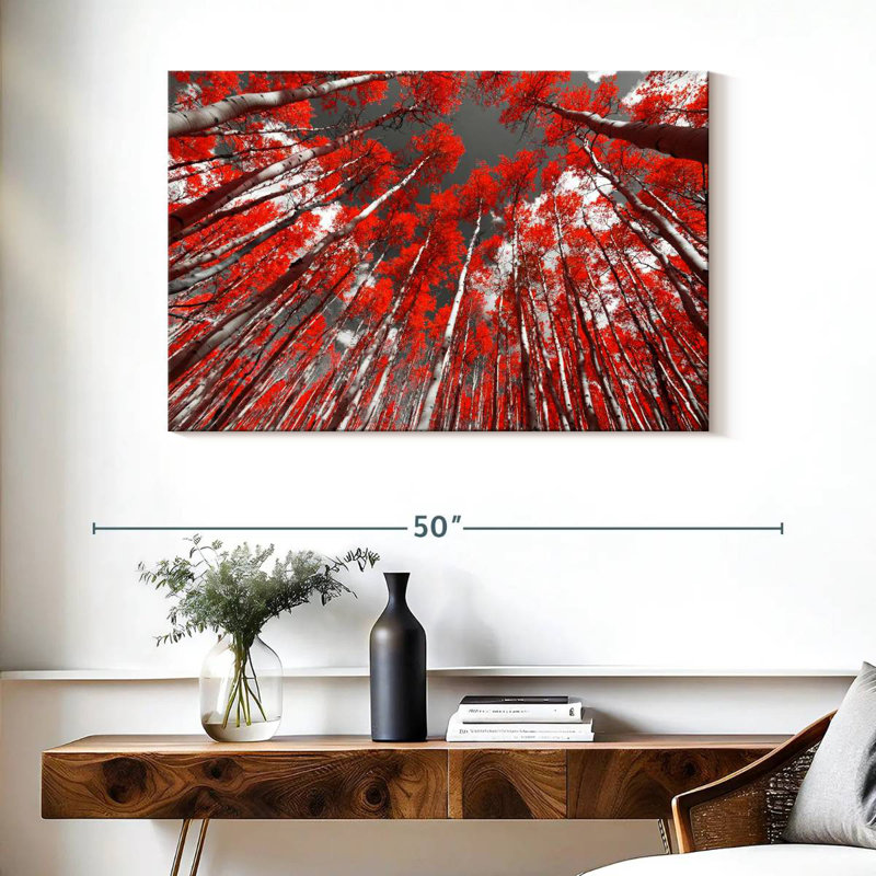 Harnek, arbres de la forêt rouge, H 26 po x l 39 po