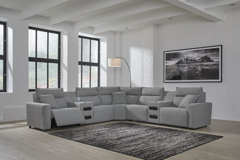Canapé modulaire inclinable électrique avec méridienne 7 pièces Modmax