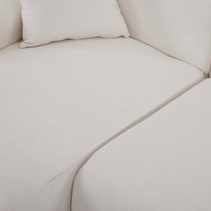 Grand canapé modulaire en L 2 pièces Modern, Polyester beige