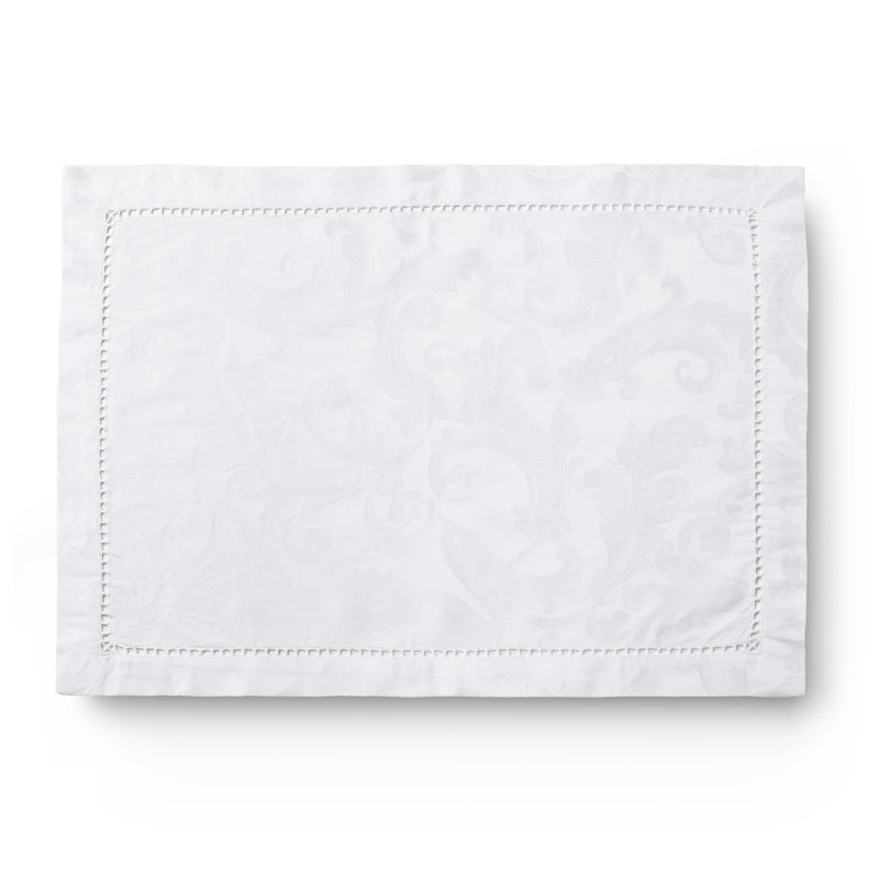 Acanthus Cotton Rectangle Placemats, White