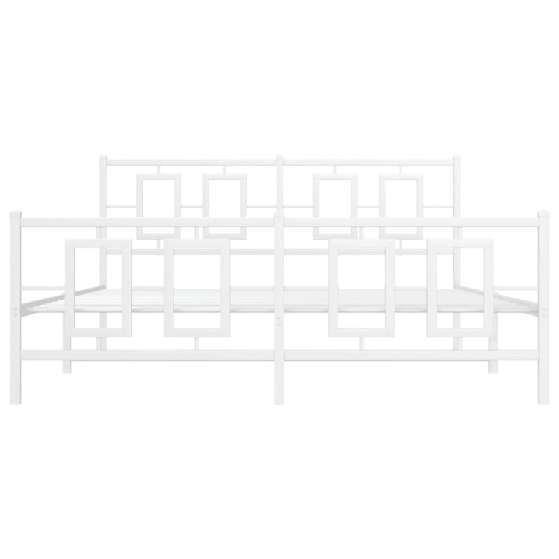 Onufrei Metal Open-Frame Bed, Queen, White