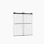 Porte de douche coulissante double sans cadre, verre trempé clair de 5/16 po (8 mm), couche épaisse facile à nettoyer-117492524