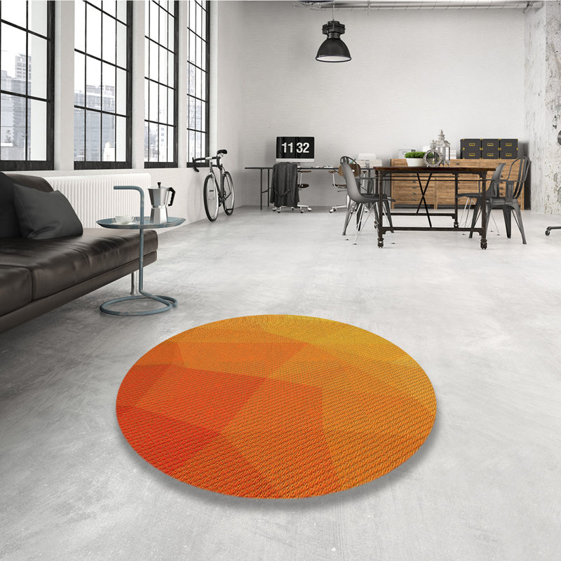 Performance Wool Abstract Indoor Rug, Round 5'