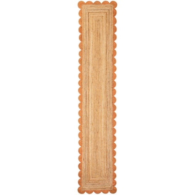 Tapis contemporain de couleur naturelle et terre cuite
