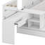Lit plateforme en bois avec tiroirs, tablettes et coiffeuse-618143253