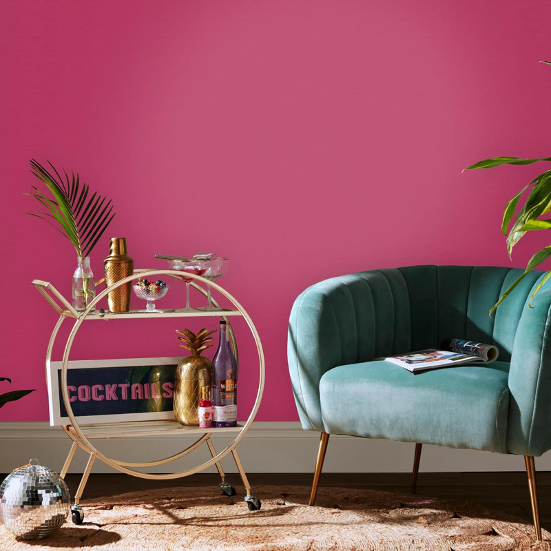 Envy Stitch Please Textured Plain Wallpaper, Pink