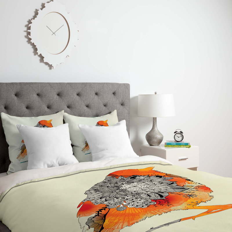 Housse de couette à oiseau léger, Housse de couette pour lit simple