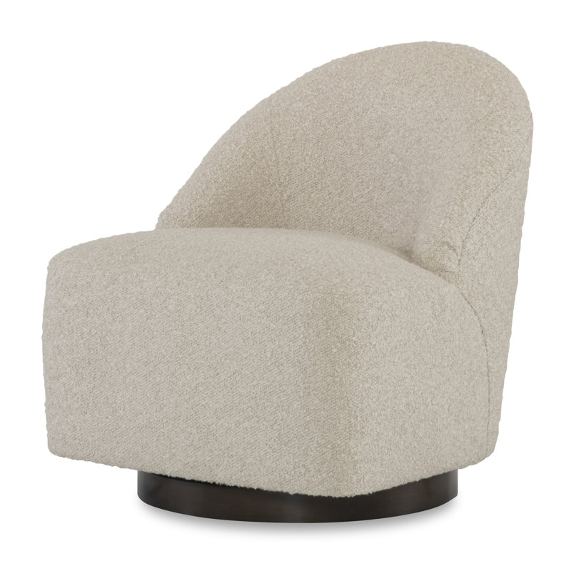 Remi Upholstered Swivel Slipper Chair, Loopy Parchment